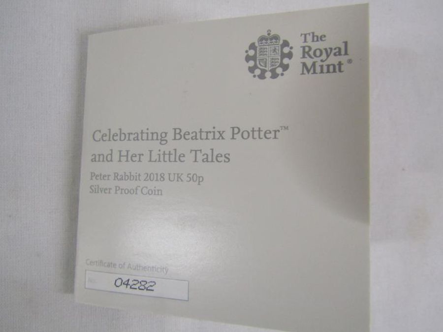 5 The Royal Mint Beatrix Potter silver proof coins - Flopsy Bunny, Peter Rabbit 2018, Peter Rabbit - Image 10 of 23