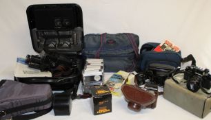 Olympus OM 40 camera & lenses, Yashica 35mm & Kodak 35 cameras and Sharp Video camera VC-C50SA