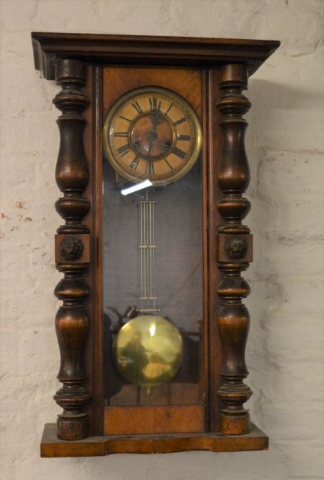 Vienna regulator wall clock with spring driven mechanism
