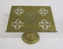Brass book stand with monogram