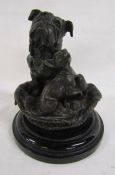 Giuseppe Armani Florence 1996 'Odd Fellows' figure with bulldog and chihuahua in bronze approx. 14cm