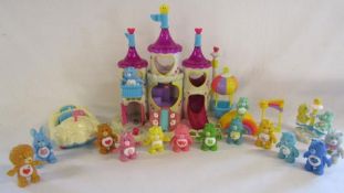 Care Bears Care-A-Lot castle - Cloud Mobile Kenner 1983 and a collection of care bears and cousins