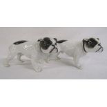 Pfeffer Gotha porcelain bulldogs (one with damaged tail)