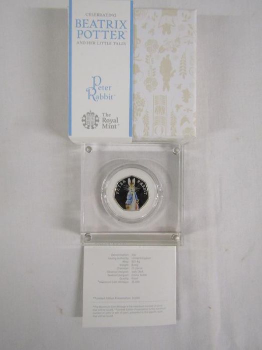 5 The Royal Mint Beatrix Potter silver proof coins - Flopsy Bunny, Peter Rabbit 2018, Peter Rabbit - Image 11 of 23