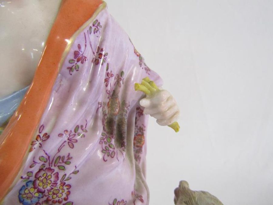 Meissen figure representing harvest with child approx. 40cm, bearing crossed swords mark to base - Image 7 of 11