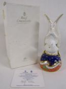 Royal Crown Derby Spirit of Peace with Certificate No 35 of 150 commissioned by Wheelers of