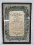 Framed Chiarini's Royal Italian Circus programme, dated Friday Evening December 24th 1880 approx.
