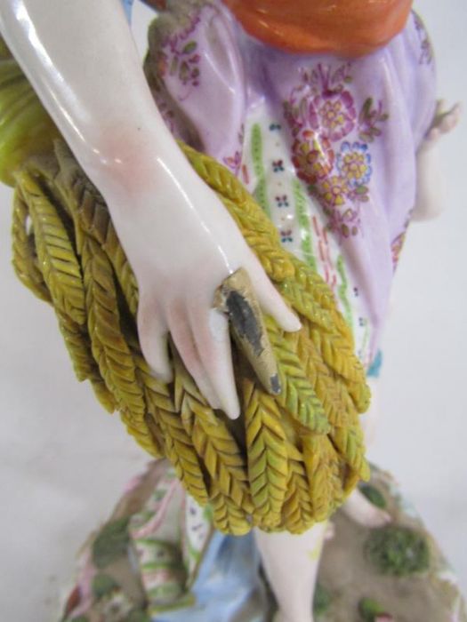 Meissen figure representing harvest with child approx. 40cm, bearing crossed swords mark to base - Image 5 of 11