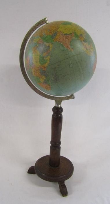 Atlas globe on tall stand approx. 72.5cm tall