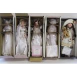 Stewart Ross Vanity Fair doll collection 'Imogen' and 4 Ashton Drake porcelain dolls #92833 Gardenia