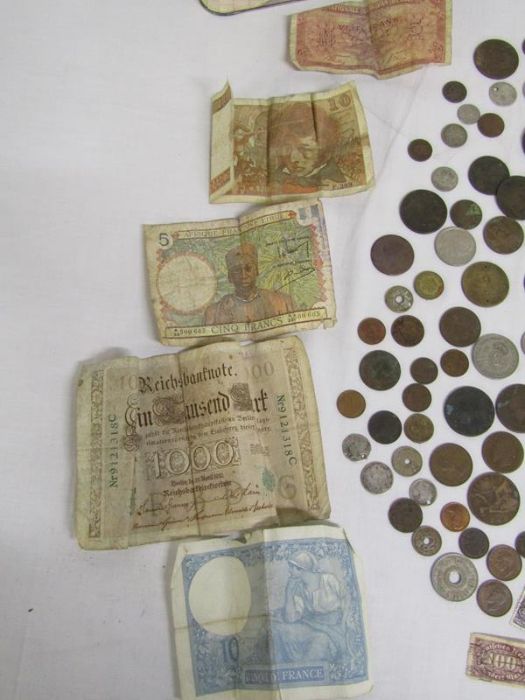 Large collection of coins includes cart wheel penny, Churchill, 3 pence, six pence, English and - Image 2 of 10