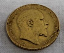 Edward VII 1908 gold full sovereign