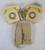 British Telecom 9511R Viscount push button telephone and 2 turn dial telephones 746 & GPO 8746G