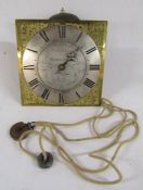 John Anthony Maidenhead long case clock movement dial, face and workings with engraved pagoda and