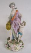 Meissen figure representing harvest with child approx. 40cm, bearing crossed swords mark to base
