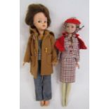 Fairylite 'Lady Penelope' marked Hong Kong - and vintage Sindy wearing a Sindy Duffel coat and Patch