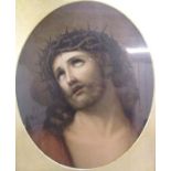 Ornately framed print "Ecce Homo" after Ulisse Borzino (partial label verso) approx. 50cm x 44.5cm