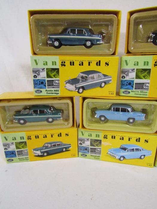 5 boxed Vanguard cars, loose cars including a red Dinky truck and trailer and a Springside model - Image 6 of 7