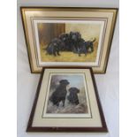 2 John Trickett black Labrador prints both pencil signed - one depicting a pair of gundogs 607/850