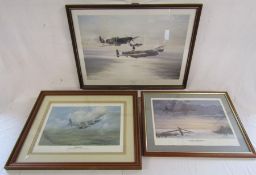 Chris J Stothard print 'Mosquito' - Keith Woodcock 'Lancaster - Winter Departure' and Robert