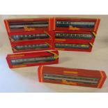 8 x Hornby 00 gauge carriages - R921 Inter-City Mk2 coach -R428 MK3 First class coach -R489 MK3