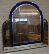 Art deco style domed top wall mirror approx. 98cm H x 98cm W