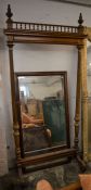 Large mahogany Georgian style cheval mirror (missing wing nuts to attach mirror) approx. H 226cm x W