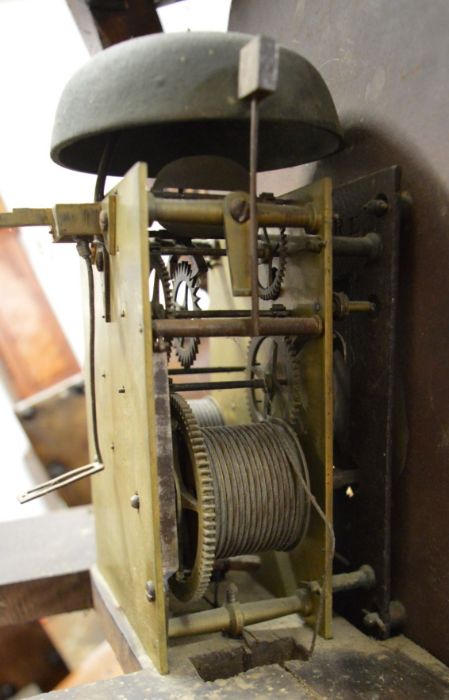 Victorian 8 day longcase clock with painted dial in a mahogany case maker Jonathan Hodge Helstone. - Image 4 of 7