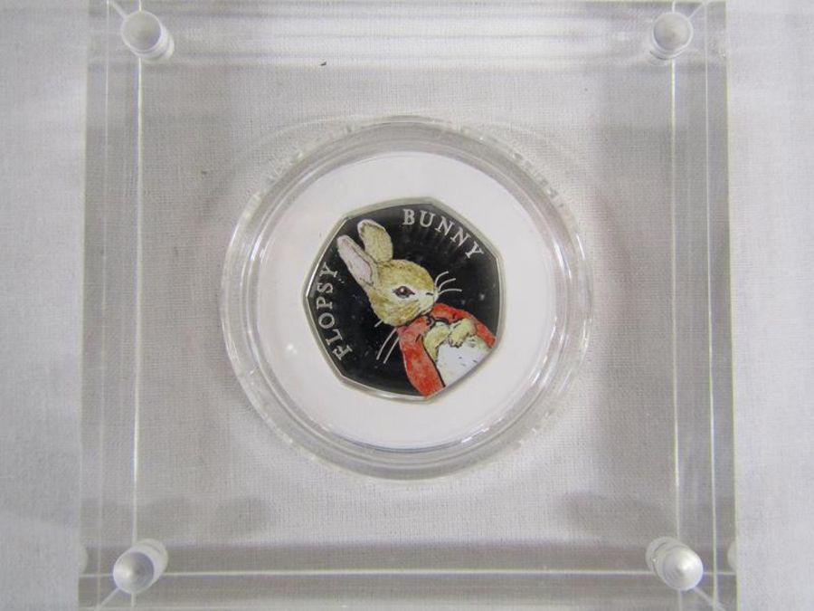 5 The Royal Mint Beatrix Potter silver proof coins - Flopsy Bunny, Peter Rabbit 2018, Peter Rabbit - Image 4 of 23