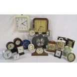 Collection of clocks including H.Samuel, Westclox, Auriol, Lorus etc