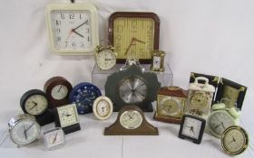 Collection of clocks including H.Samuel, Westclox, Auriol, Lorus etc