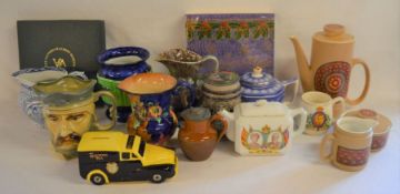 Various ceramic items including Rington's teapots, Coronation ware, Victorian & Albert & Wedgwood