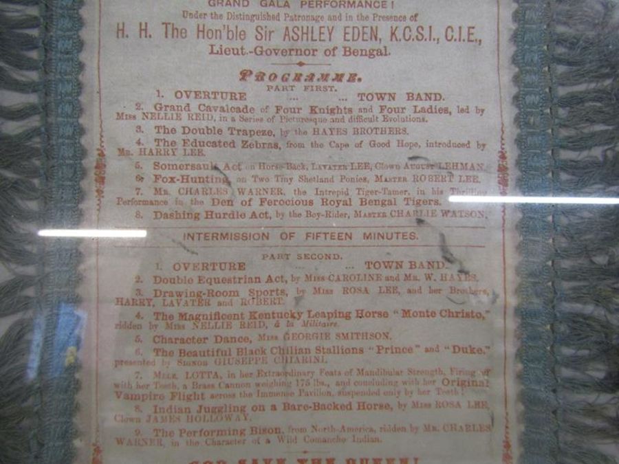 Framed Chiarini's Royal Italian Circus programme, dated Friday Evening December 24th 1880 approx. - Image 3 of 4