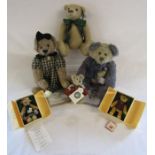 6 teddy bears - 'Hardy' by Gilly Ashcroft 1206/3000 - 'Opa' by Sandra Cook 725/3000 - Ashley