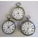 3 pocket watches - Verge Fusee J Bartle Caistor N35842 pocket watch with case and advertising
