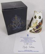 Royal Crown Derby Endangered Species Imperial Panda with certificate No. 987 of 1000 commissioned by