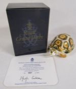 Royal Crown Derby Endangered Species Madagascan Tortoise with certificate No. 987 of 1000