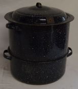 Large enamelled lobster pan Ht 40cm Dia 38cm