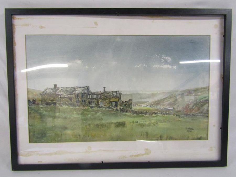 Watercolour by Tim Stead 1981 'Handibutt Farm' with Royal Academy Exhibition 1982 label to rear - Image 2 of 8