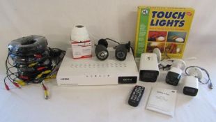 H.View AVR-AE216 CCTV system includes ANNKE cameras and others - also a set of touch lights