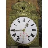 Hora Eugit Comtoise french wall clock with enamel face and large pendulum