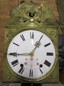 Hora Eugit Comtoise french wall clock with enamel face and large pendulum