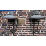 Pair of Foster and Pullen Ltd copper gas lamps, originally street lanterns in Skegness and