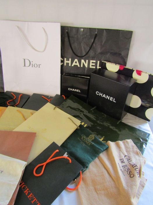 Collection of used shopping bags and boxes including Chanel, Dior, Jimmy Choo, Louis Vuitton, - Image 4 of 5