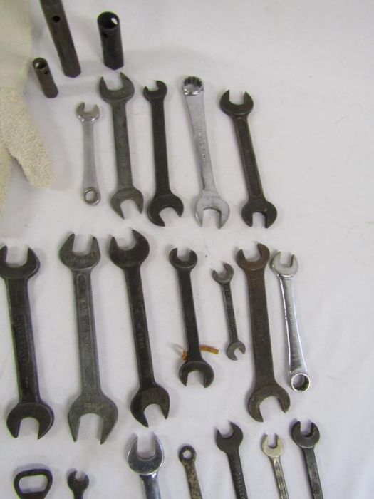 Collection of spanners King Dick, Eagle brand, Austin etc and some log burner gloves - Image 4 of 5