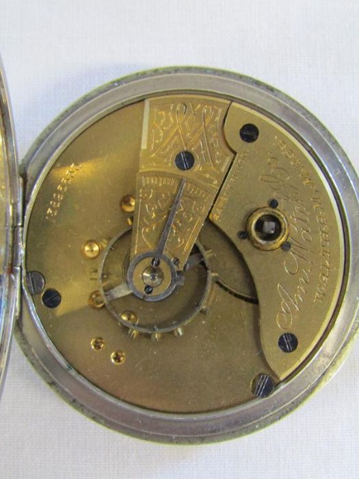 3 pocket watches - Verge Fusee J Bartle Caistor N35842 pocket watch with case and advertising - Image 24 of 24