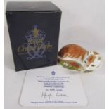 Royal Crown Derby Leicestershire fox with certificate No. 995 of 1500 commissioned by Wheelers of