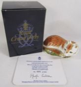 Royal Crown Derby Leicestershire fox with certificate No. 995 of 1500 commissioned by Wheelers of