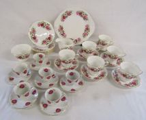 Queen Anne Patt No. 8644 floral bouquet tea set and Czechoslovakia Zimco cup and saucer set