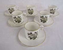 Royal Worcester 'Bernina' coffee cans and saucers - set of 6